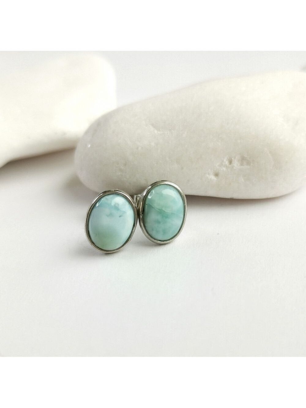 New Larimar stud earrings in Sterling Silver
